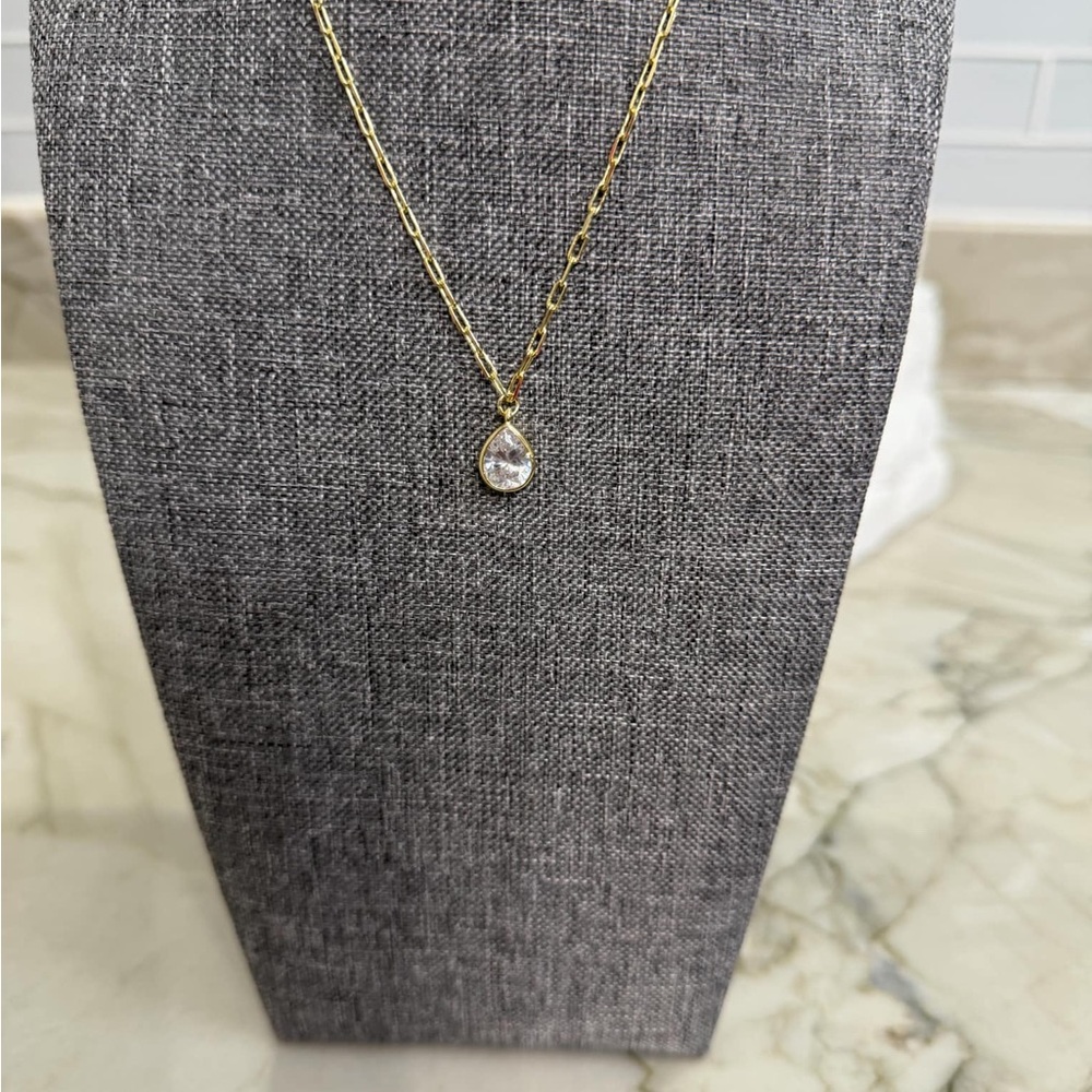 Melinda Maria Drop of Perfection Necklace Gold|White Diamondettes - Picture 6 of 6